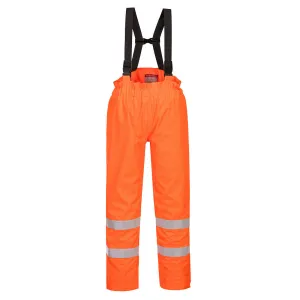 Bizflame Gevoerde Regenbroek Hi-Vis Antistatisch FR Oranje voorkant