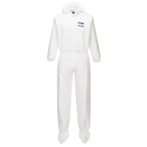 BizTex Microporeuze overall met Schoenbedekking Type 5/6 Wit voorkant