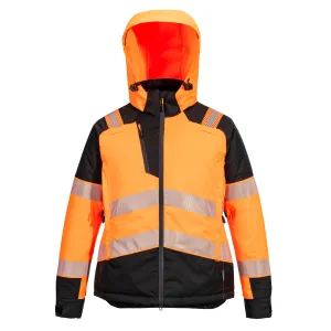 PW3 Dames Winterjack Oranje/zwart voorkant