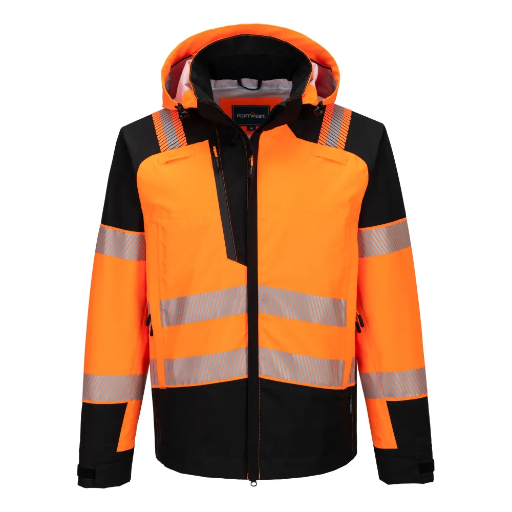 PW3 Hi-Vis Regenjas (3L) Oranje/zwart voorkant