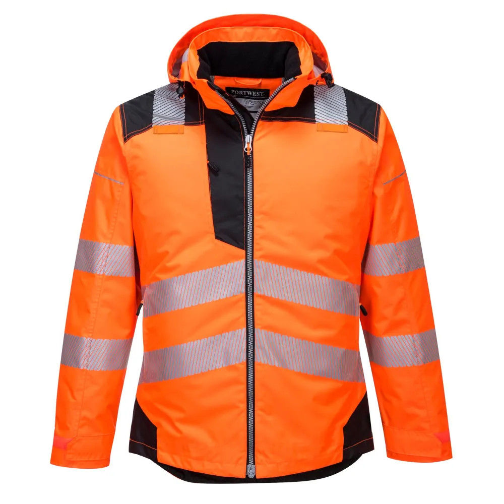 PW3 Hi-Vis Winterjack Oranje/zwart voorkant