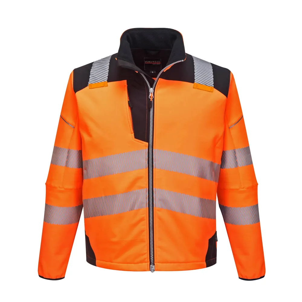 PW3 Hi-Vis Softshell Jack Oranje/zwart voorkant