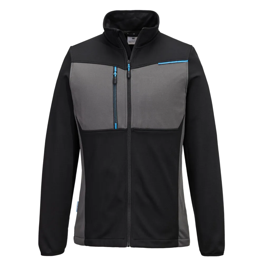 WX3 Fleece met volledige Rits Zwart voorkant