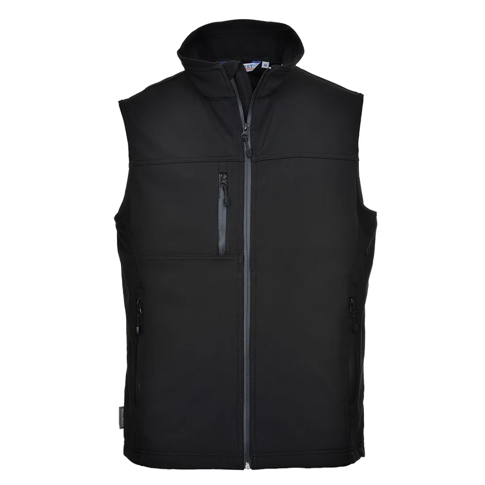 Softshell Bodywarmer (3L) Zwart voorkant