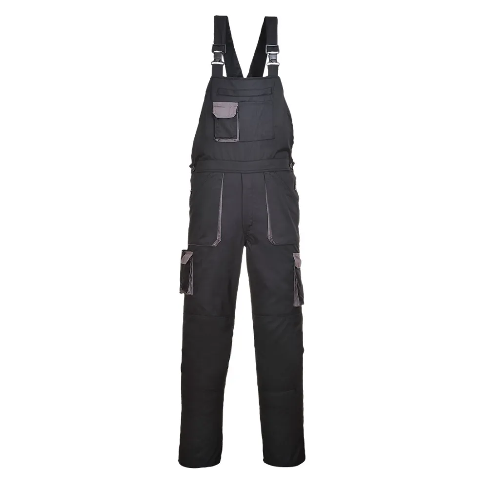 Portwest Texo Contrast Amerikaanse Overall Zwart voorkant