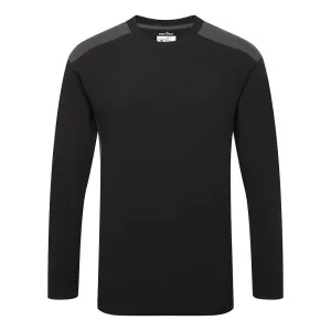 Tweekleuren T-shirt L/M Zwart/grijs voorkant